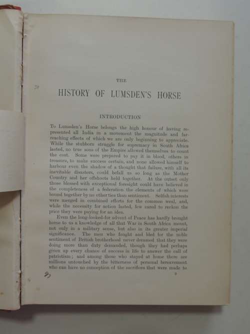 History Of Lumsden`s Horse,Complete Record Of The Corps From Formation toDisbandment-ed Henry Pearse