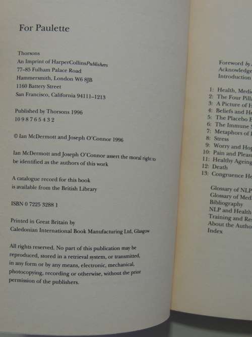 NLP Neuro-Linguistic Pragramming and Health - Ian McDermott, Joseph O`Connor