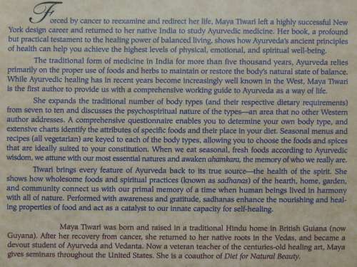 Ayurveda -  A Life of Balance - Maya Tiwari