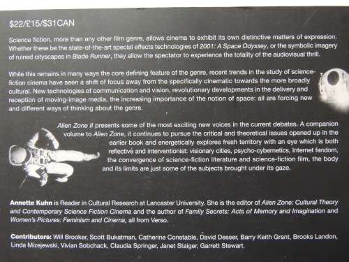 Alien Zone II, The Spaces of Science Fiction Cinema - Ed Annette Kuhn