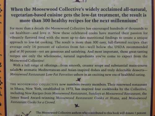 Moosewood Restaurant Low Fat Favorites, Flvorful Recipes for Healthful Meals