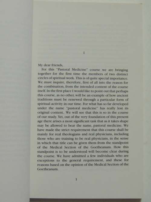Pastoral Medicine  - Rudolf Steiner