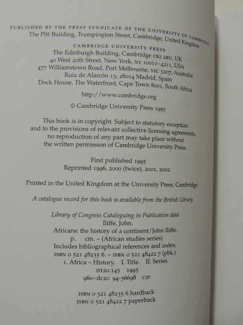 Africans - The History of a Continent  - John Iliffe
