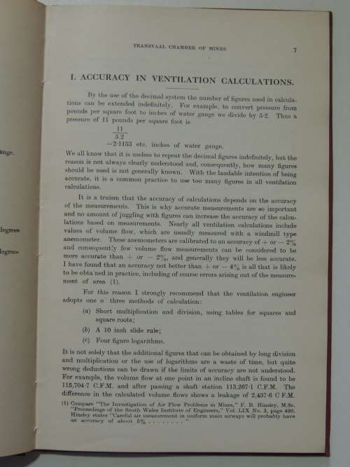 Ventilation Calculations - J.P. Rees