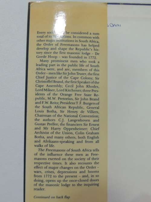 The Freemasons of South Africa- Dr AA Cooper