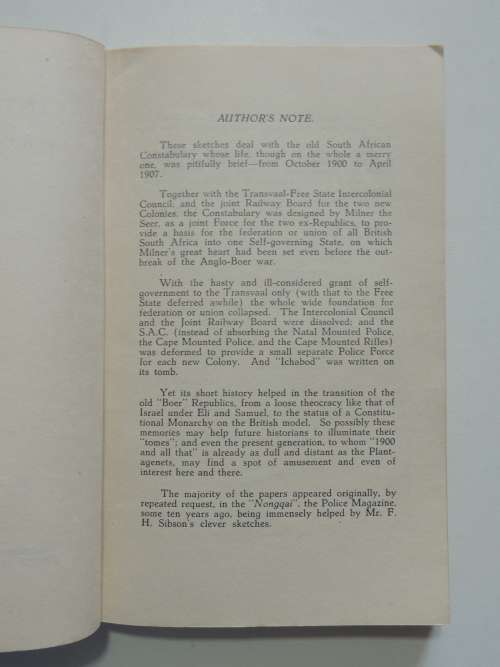 Antic Memories, of the South African Constabulory 1900-1907 - CR Prance      VERY SCARCE