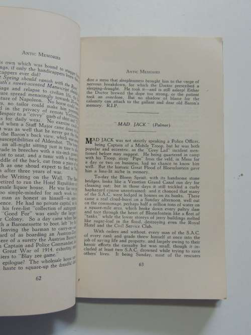 Antic Memories, of the South African Constabulory 1900-1907 - CR Prance      VERY SCARCE