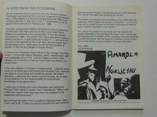 The Historic Speech of Nelson Rolihlahla Mandela at the Rivonia Trial