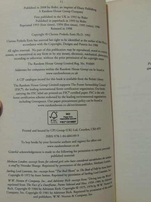 Women Who Run With Wolves - Contacting The Power Of The Wild Woman - Clarissa Pinkola Estes