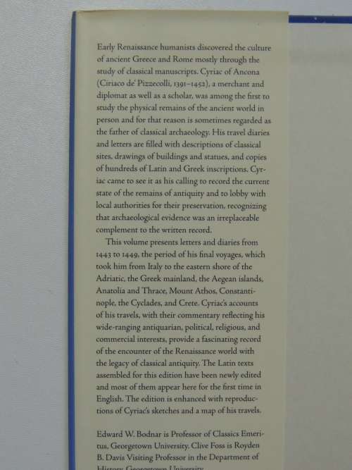 The I Tatti Renaissance Library - Later Travels - Cyriac Of Ancona