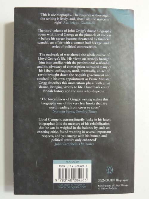 Lloyd George - From Peace To War 1912-1916 - John Grigg