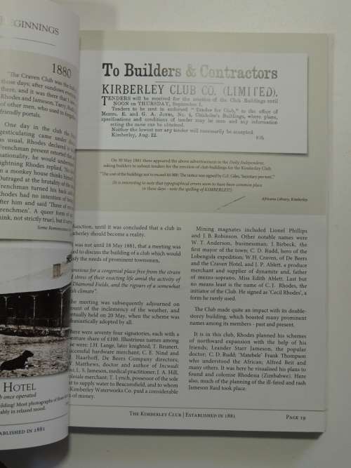 The Kimberley Club - Established in 1881 - Foreword Nicky Oppenheimer