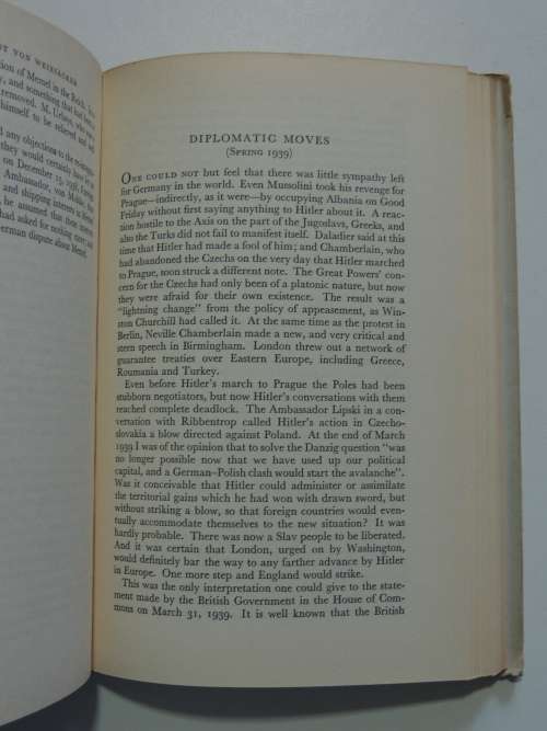 The Memoirs of Ernst Von  Weizsacker, Head of the German Foreign Office 1938-43    SCARCE