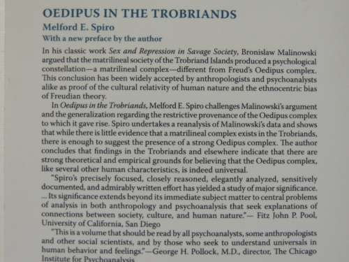 Oedipus in the Trobriands - Melford E Spiro
