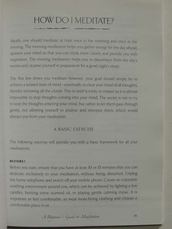 A Beginners Guide to Meditation - Mario & Eliana De Camillis    INSCRIBED   CD Included