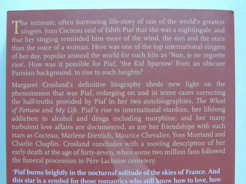 A Cry from the Heart, A Biography of Edith Piaf - Margaret Crosland