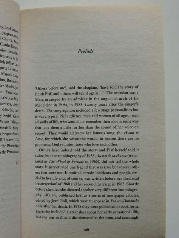 A Cry from the Heart, A Biography of Edith Piaf - Margaret Crosland