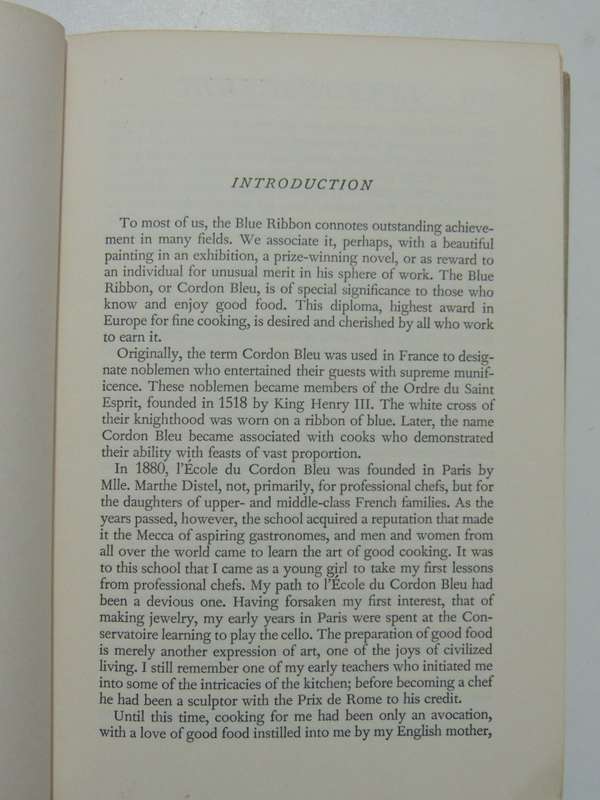The Cordon Bleu Cookbook- Dione Lucas - Reprint 1952