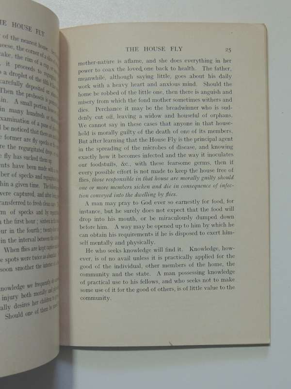 The House Fly, A Slayer of Men - FW Fitzsimons     1915, First Edition