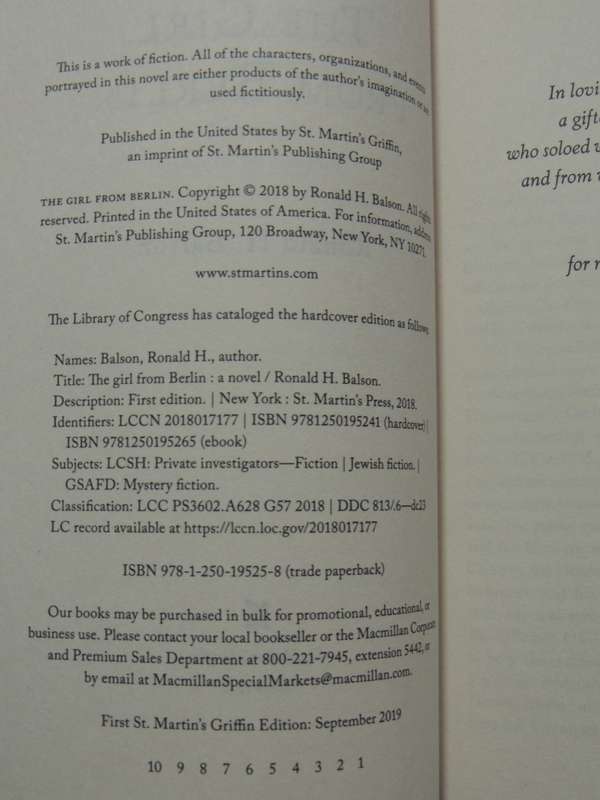 The Girl From Berlin - Ronald H Balson