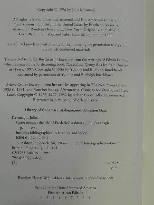 Secret Muses, The Life of Frederick Ashton - Julie Kavanagh