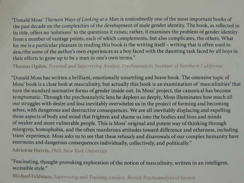 Thirteen Ways of Looking at a Man, Psychoanalysis & MasculinityDonald Moss