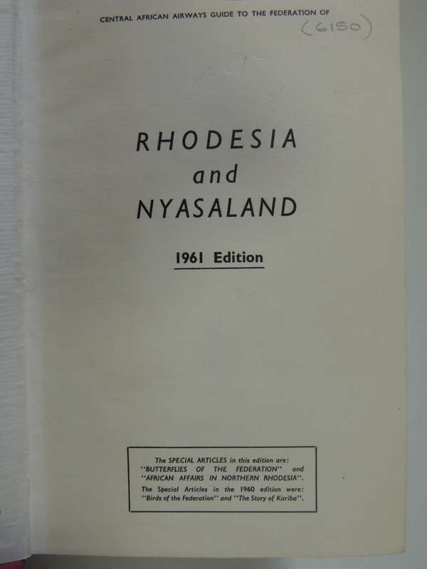 C.A.A. Guide To The Federation Of Rhodesia And Nyasaland - 1961 Edition - ed L.S. Levin