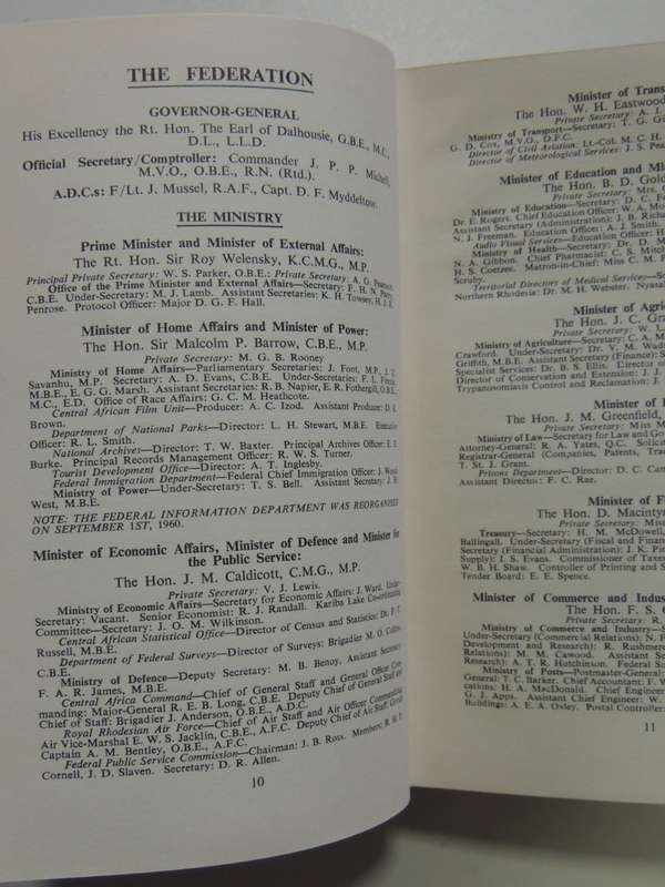 C.A.A. Guide To The Federation Of Rhodesia And Nyasaland - 1961 Edition - ed L.S. Levin