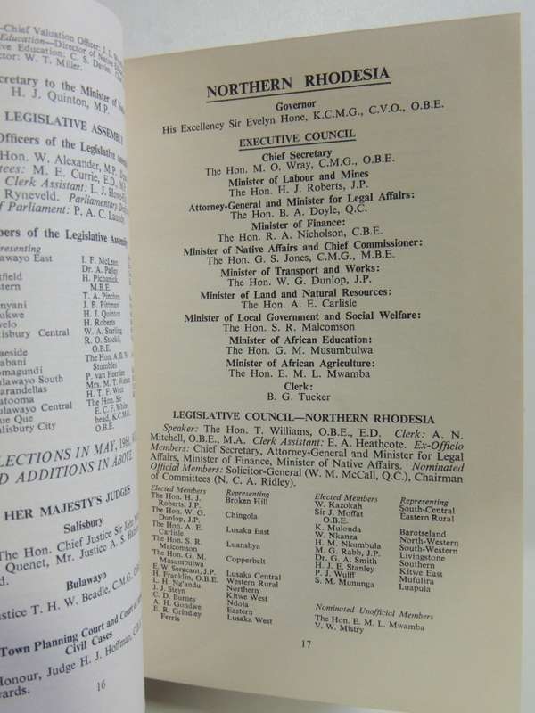 C.A.A. Guide To The Federation Of Rhodesia And Nyasaland - 1961 Edition - ed L.S. Levin