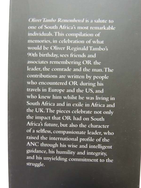 Oliver Tambo Remembered- ed. Z. Pallo Jordan