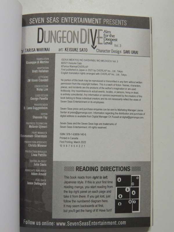 Dungeon Dive - Aim For The Deepest Level Vol 3 - Keisuke Sato, Tarisa Warinai, Saki Ukai