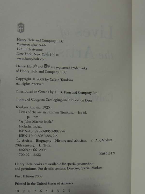 Lives Of The Artists - Calvin Tomkins
