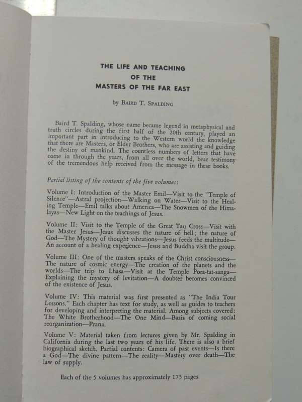 Life and Teachings of the Masters of the Masters of the Far East - 5 Volume Set - Baird T Spalding