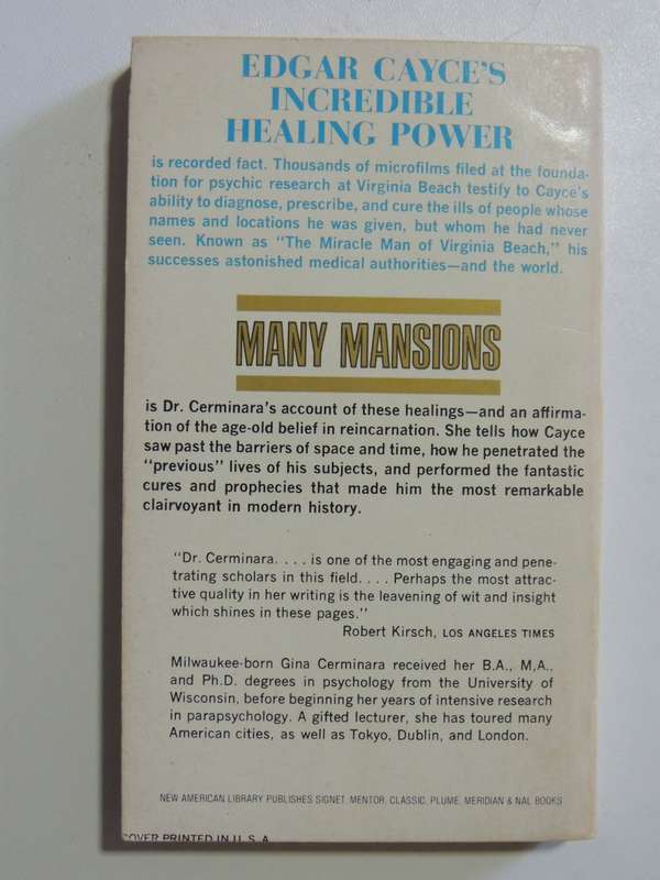 Many Mansions - `The Edgar Cayce Story Of Reincarnation` - Gina Cerminara