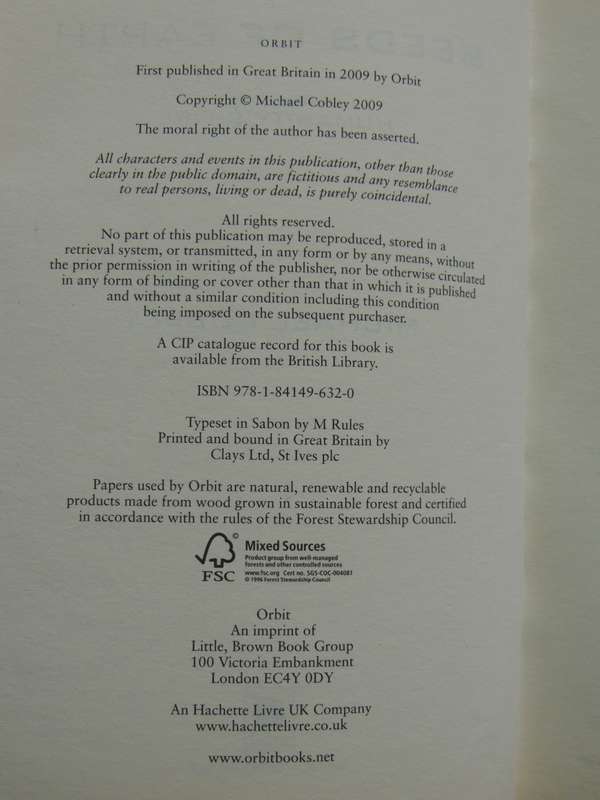 Seeds Of Earth - Book One Of Humanity`s Fire - Michael Cobley