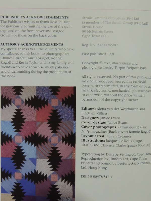 Quilts & Quilting In SA, Includes Piercing, Applique,Candlewicking &Emboidery -Lesley Turpin-Delport