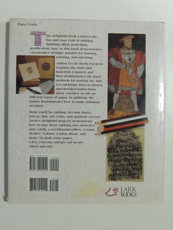 Making Paper &Fabric Rubbings,Capturing Designs From Brasses, Carved Doors,Coins etc -Cecily Barth F