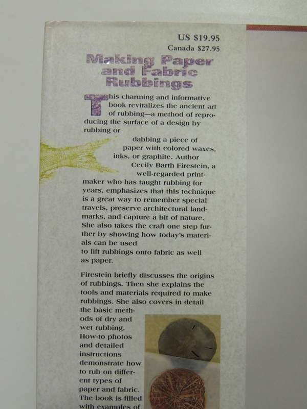 Making Paper &Fabric Rubbings,Capturing Designs From Brasses, Carved Doors,Coins etc -Cecily Barth F