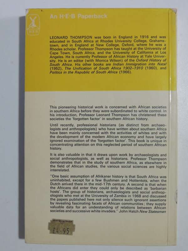 African Societies In Southern Africa - ed Leonard Thompson