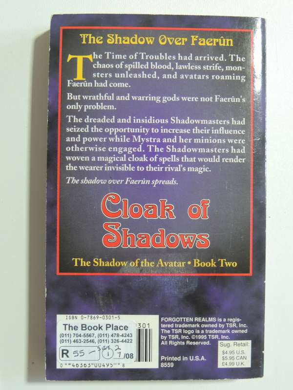 Cloak of  Shadows - The Shadow of the Avatar Book 2 -Ed Greenwood