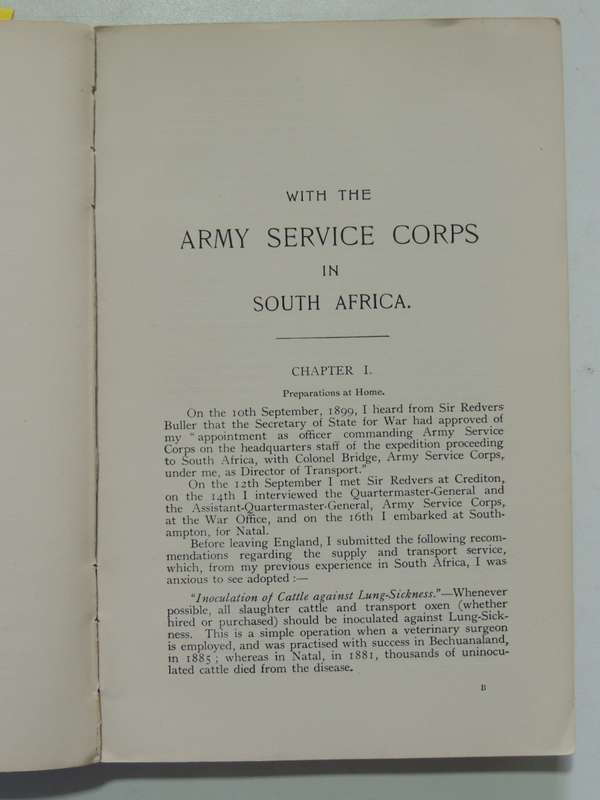 With the Army Service Corps in South Africa- Sir Wodehouse Richardson VERY SCARCE In One Edition!!