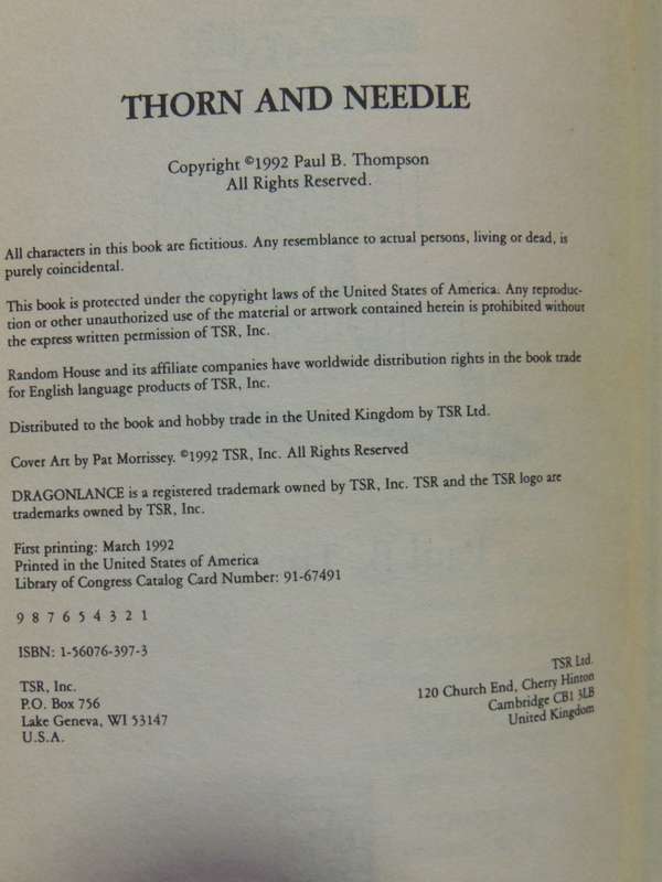 Thorn and Needle - Paul B. Thompson