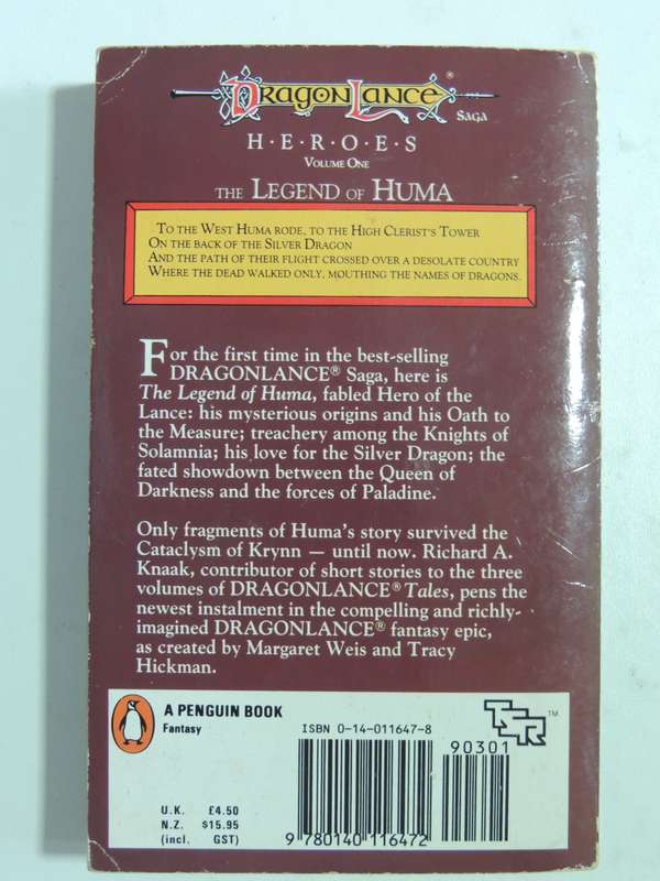 Dragonlance: Heroes, Vol 1, The Legend of Huma - Richard A Knaak