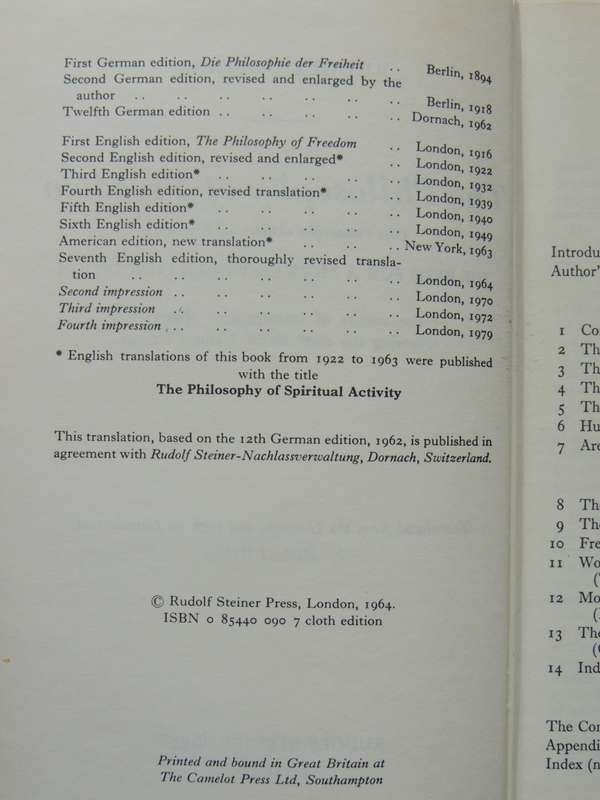 The  Philosophy of Freedom - The Basis for a Modern World Conception - The Philosophy of Spiritual A