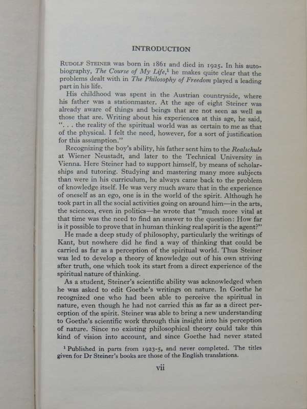 The  Philosophy of Freedom - The Basis for a Modern World Conception - The Philosophy of Spiritual A
