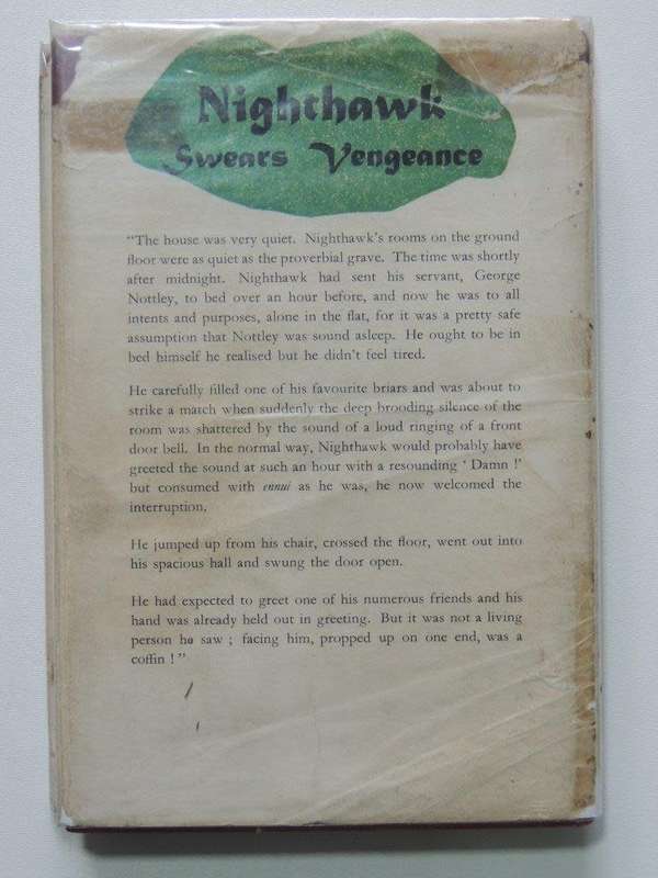 Nighthawk Swears Vengeance  - Sydney Horler - First Edition