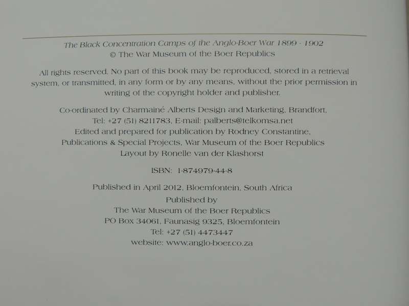 The Black Concentration Camps of the Anglo- Boer War 1899-1902 - Stowell Kessler
