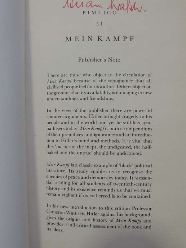 Mein Kampf - Adolf Hitler    Translated by Ralph Manheim