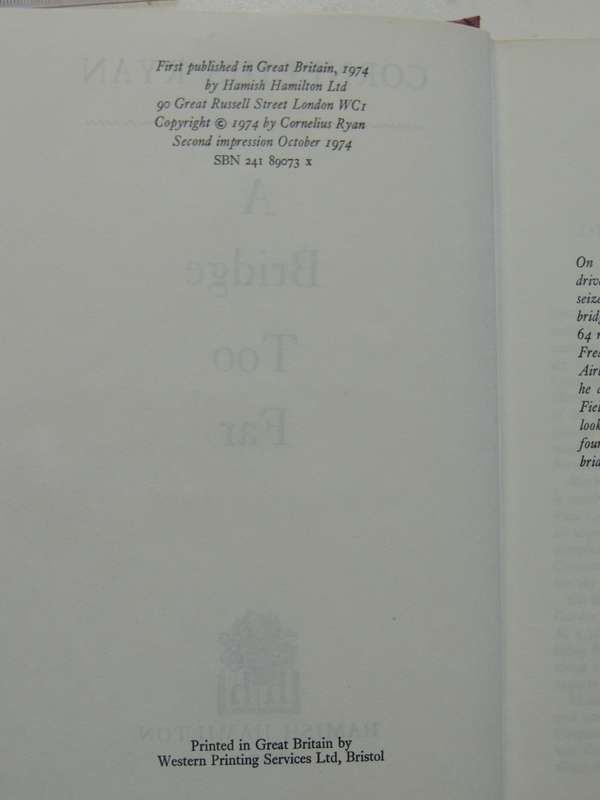 A Bridge Too Far  Cornelius Ryan