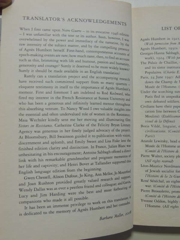 Resistance - Memoirs Of Occupied France  Agnes Humbert